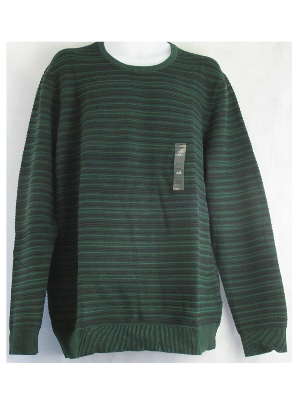Alfani Men's 100% Cotton Ottoman Texture Crewneck Pullover Sweater, Dense Green